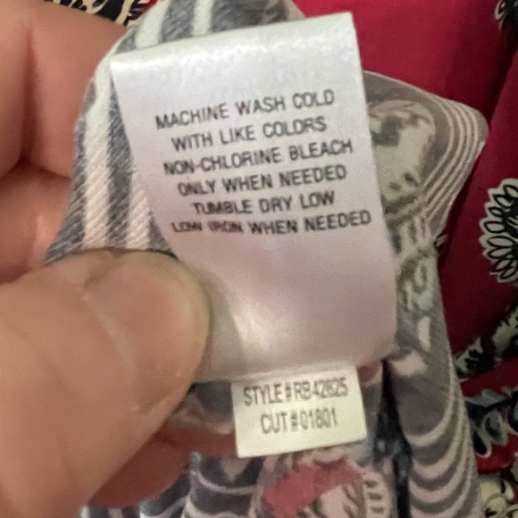 Floral Patterned Red and Navy Dress Size 1X - Picture 10 of 10